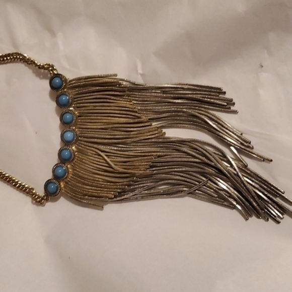 Boho gold fringe‎ necklace NWOT - Picture 7 of 8